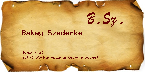 Bakay Szederke névjegykártya